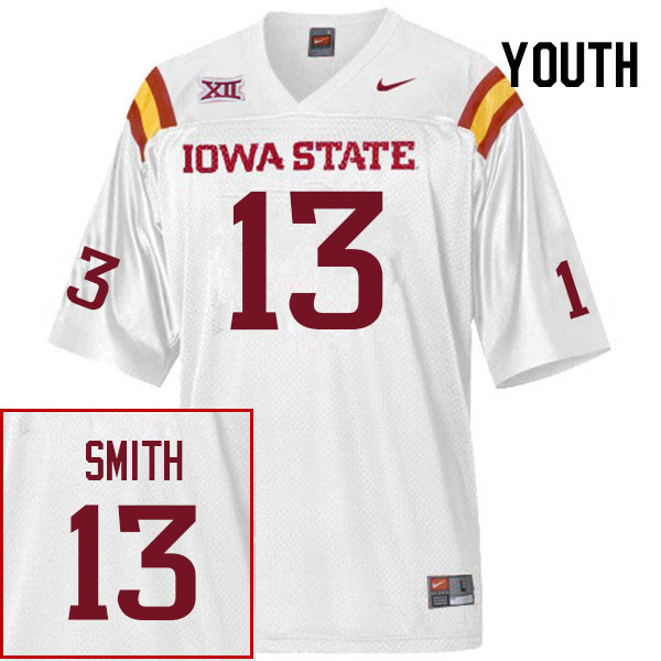 Youth #13 Iowa State Cyclones College Football Jerseys Stitched Sale-White